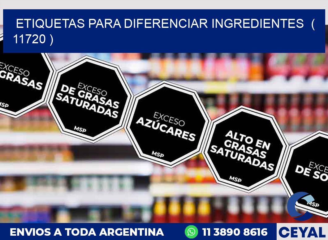 ETIQUETAS PARA DIFERENCIAR INGREDIENTES  ( 11720 )