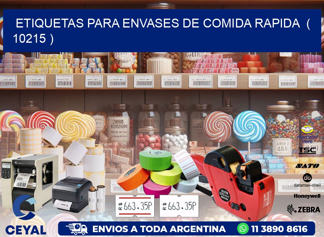 ETIQUETAS PARA ENVASES DE COMIDA RAPIDA  ( 10215 )