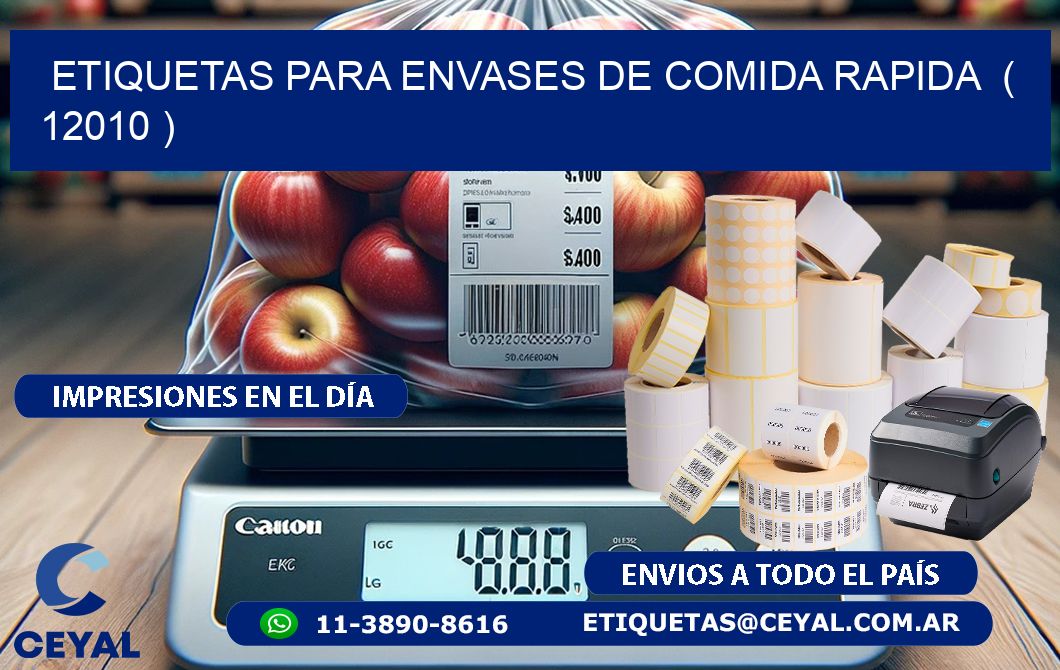 ETIQUETAS PARA ENVASES DE COMIDA RAPIDA  ( 12010 )
