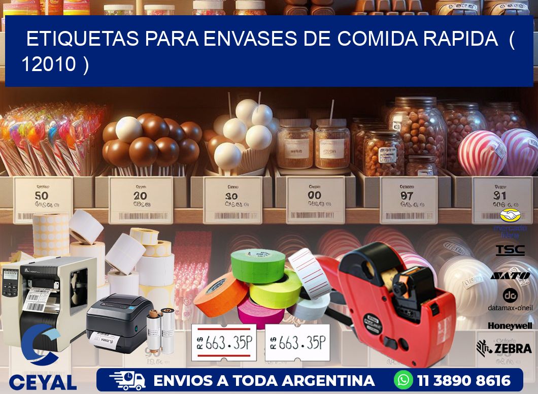ETIQUETAS PARA ENVASES DE COMIDA RAPIDA  ( 12010 )