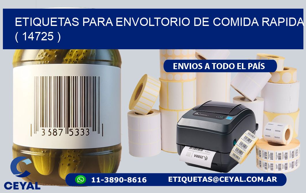 ETIQUETAS PARA ENVOLTORIO DE COMIDA RAPIDA  ( 14725 )