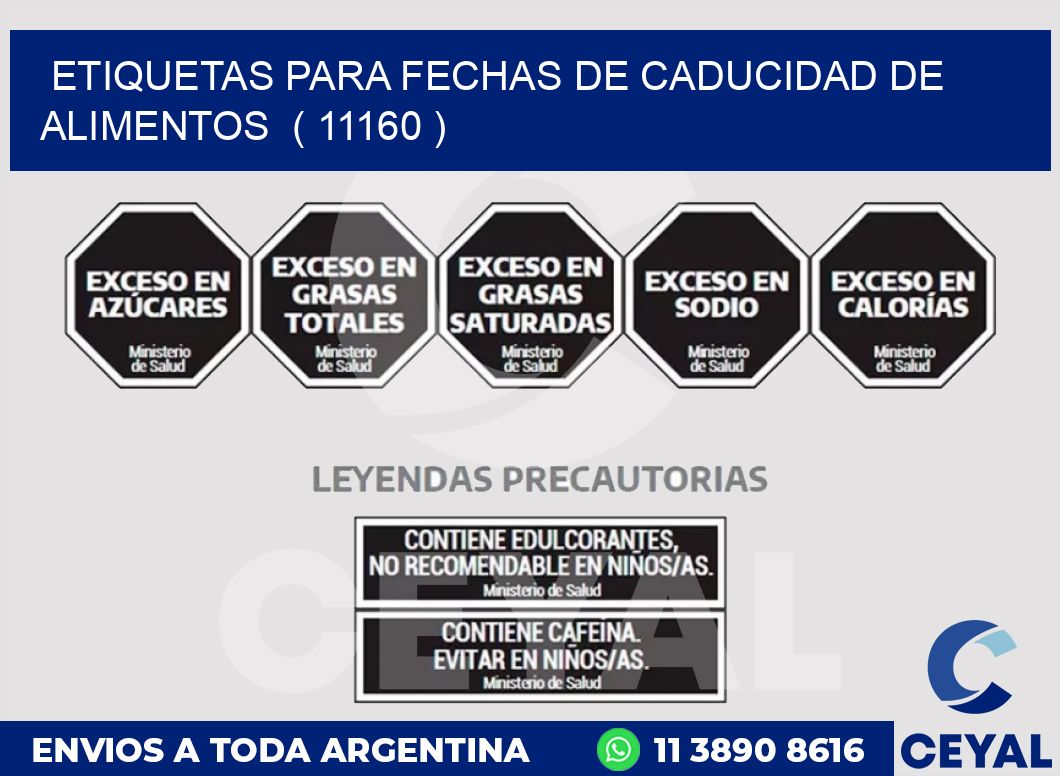 ETIQUETAS PARA FECHAS DE CADUCIDAD DE ALIMENTOS  ( 11160 )