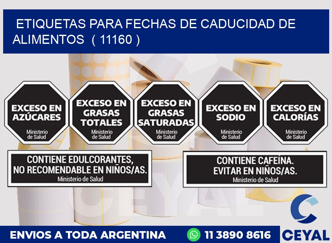 ETIQUETAS PARA FECHAS DE CADUCIDAD DE ALIMENTOS  ( 11160 )