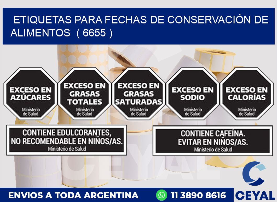 ETIQUETAS PARA FECHAS DE CONSERVACIÓN DE ALIMENTOS  ( 6655 )