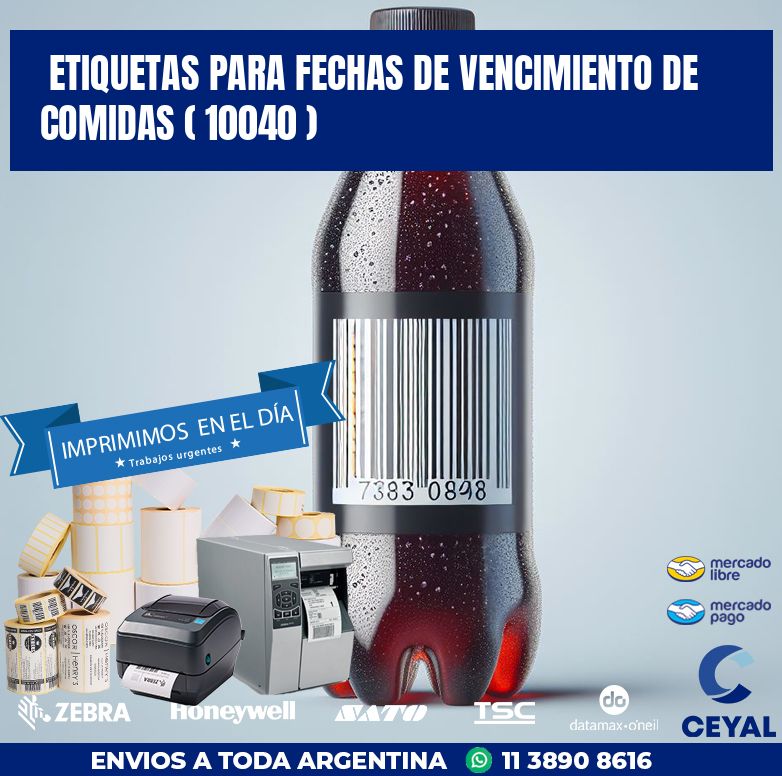 ETIQUETAS PARA FECHAS DE VENCIMIENTO DE COMIDAS ( 10040 )