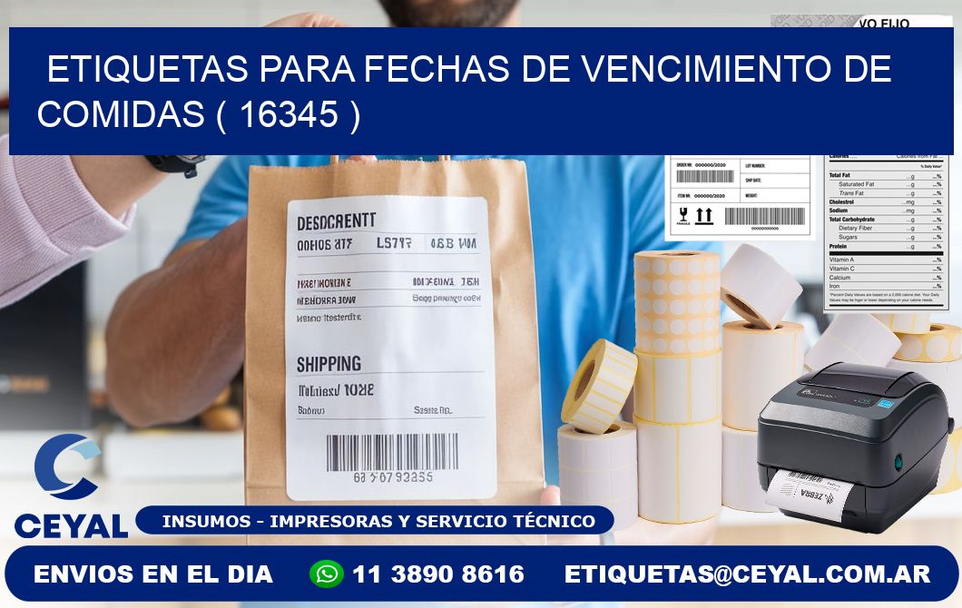 ETIQUETAS PARA FECHAS DE VENCIMIENTO DE COMIDAS ( 16345 )