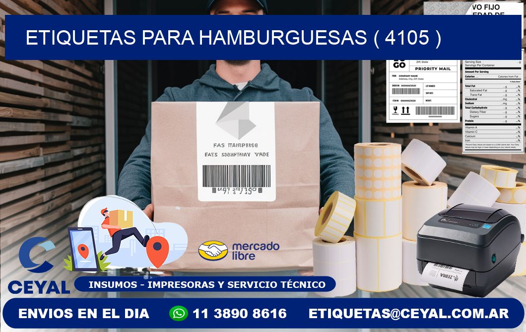 ETIQUETAS PARA HAMBURGUESAS ( 4105 )