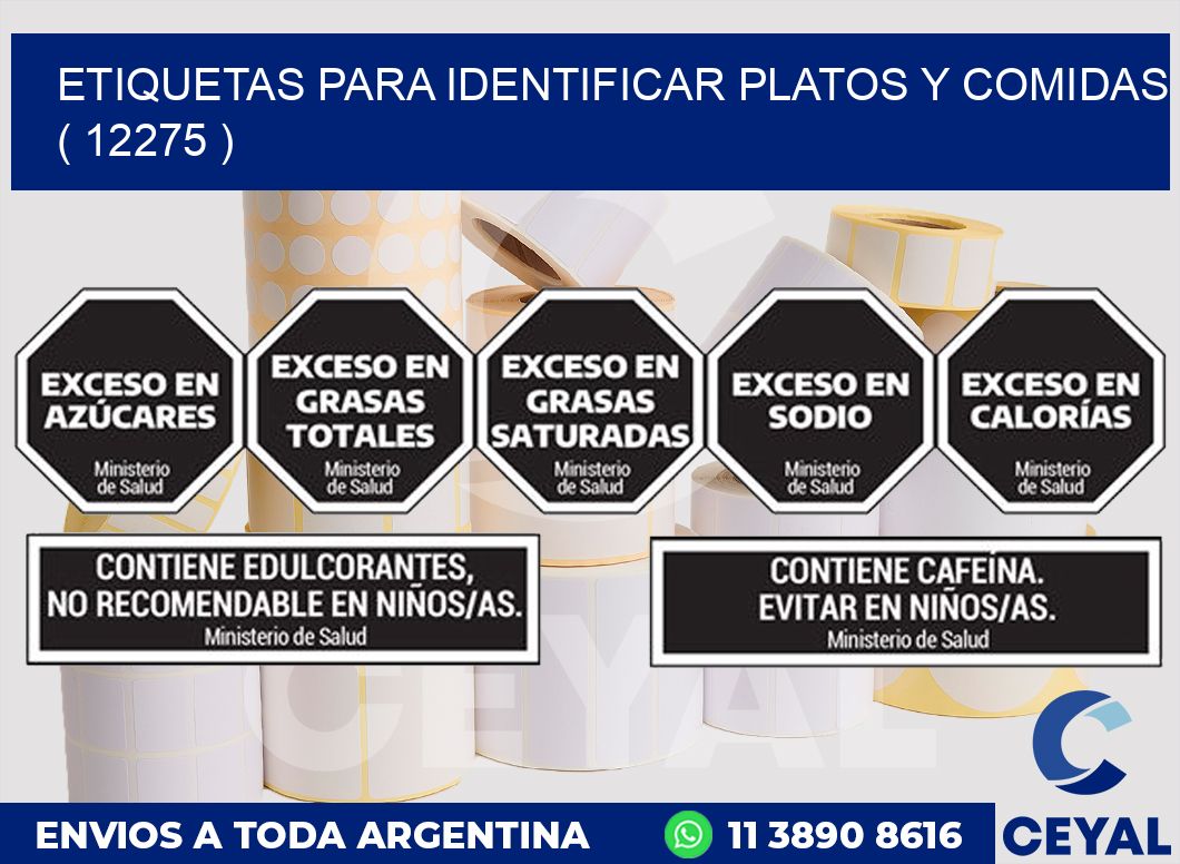 ETIQUETAS PARA IDENTIFICAR PLATOS Y COMIDAS  ( 12275 )
