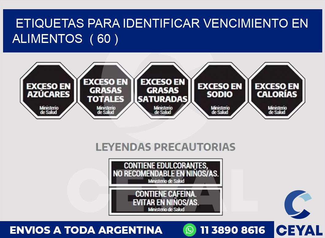 ETIQUETAS PARA IDENTIFICAR VENCIMIENTO EN ALIMENTOS  ( 60 )