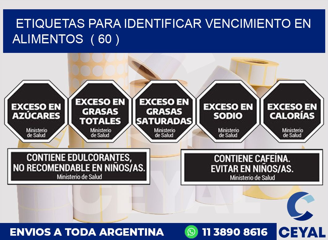 ETIQUETAS PARA IDENTIFICAR VENCIMIENTO EN ALIMENTOS  ( 60 )