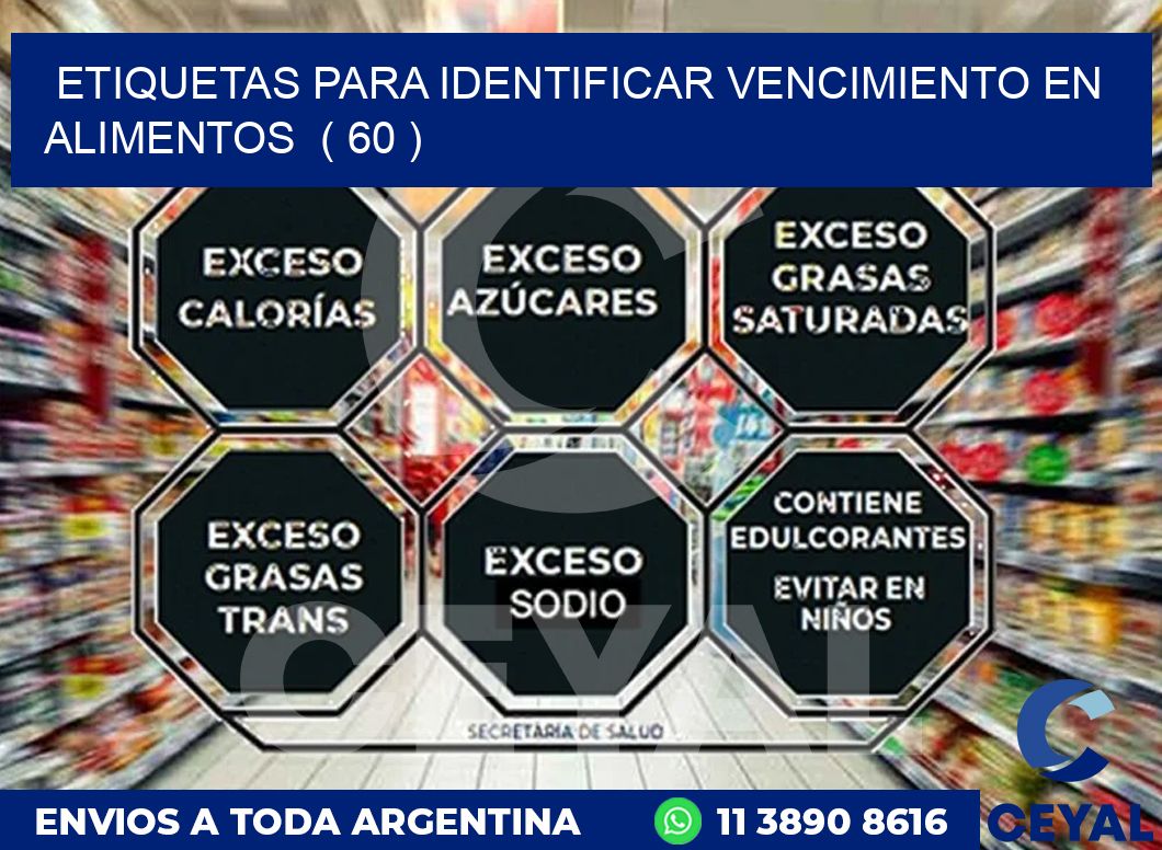 ETIQUETAS PARA IDENTIFICAR VENCIMIENTO EN ALIMENTOS  ( 60 )