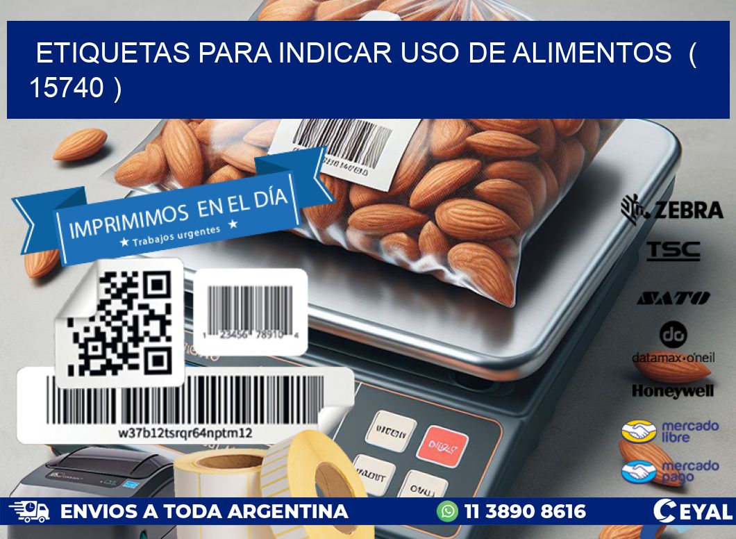 ETIQUETAS PARA INDICAR USO DE ALIMENTOS  ( 15740 )