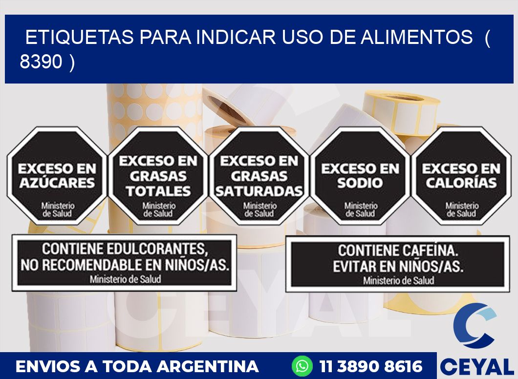 ETIQUETAS PARA INDICAR USO DE ALIMENTOS  ( 8390 )