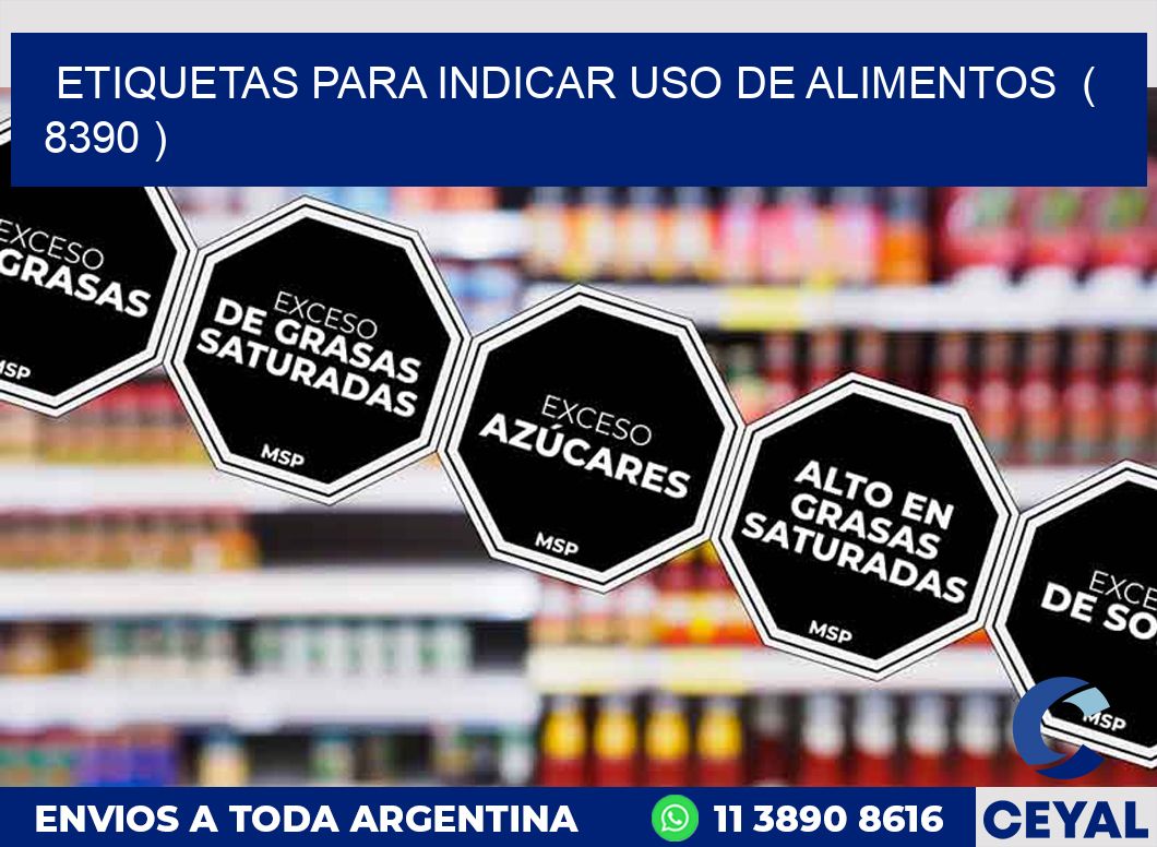 ETIQUETAS PARA INDICAR USO DE ALIMENTOS  ( 8390 )