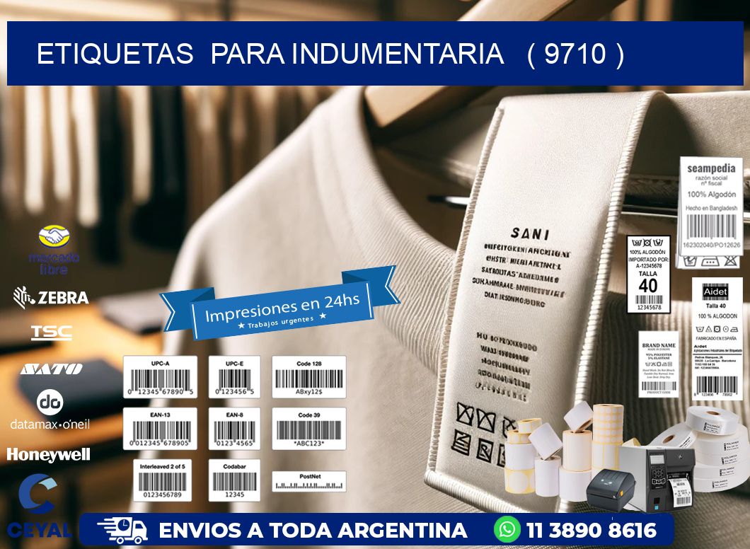 ETIQUETAS  PARA INDUMENTARIA   ( 9710 )
