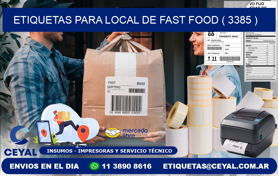 ETIQUETAS PARA LOCAL DE FAST FOOD ( 3385 )