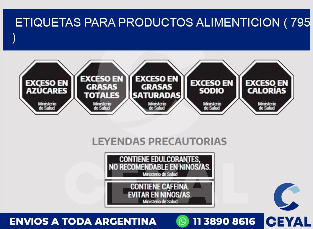 ETIQUETAS PARA PRODUCTOS ALIMENTICION ( 795 )
