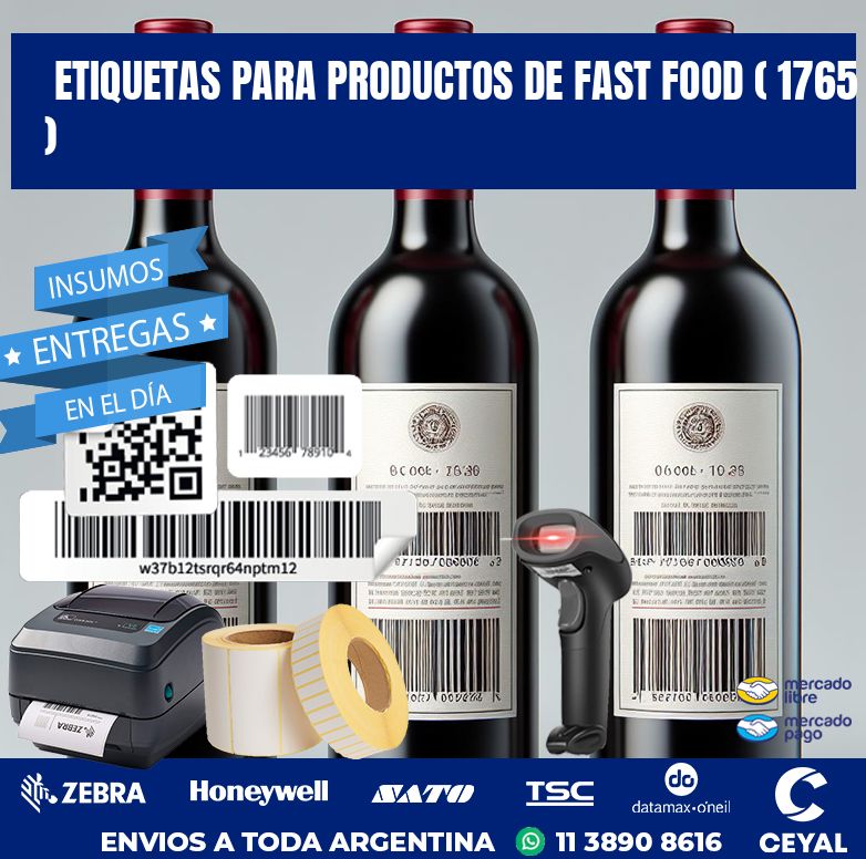 ETIQUETAS PARA PRODUCTOS DE FAST FOOD ( 1765 )