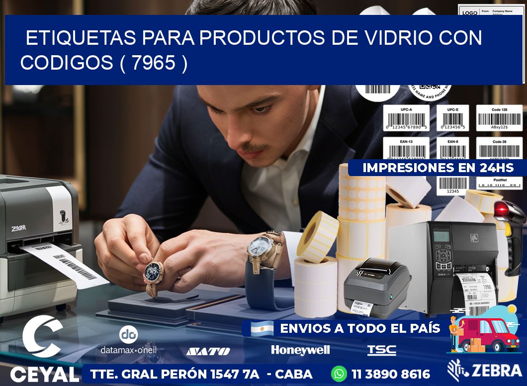 ETIQUETAS PARA PRODUCTOS DE VIDRIO CON CODIGOS ( 7965 )