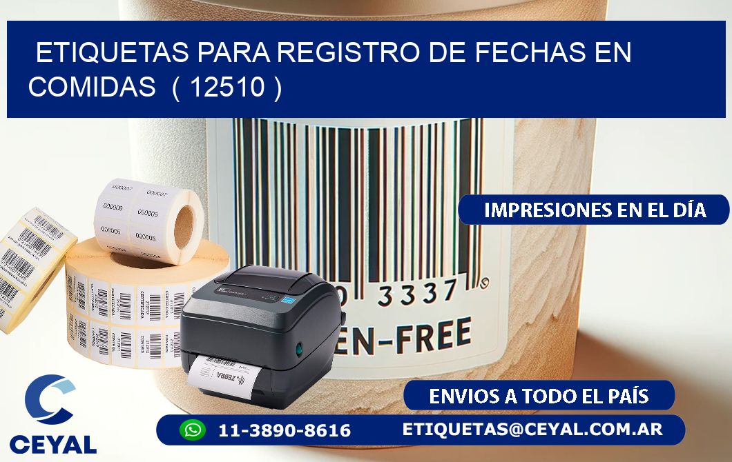 ETIQUETAS PARA REGISTRO DE FECHAS EN COMIDAS  ( 12510 )