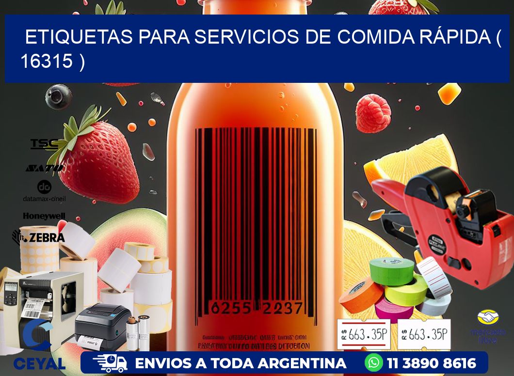ETIQUETAS PARA SERVICIOS DE COMIDA RÁPIDA ( 16315 )