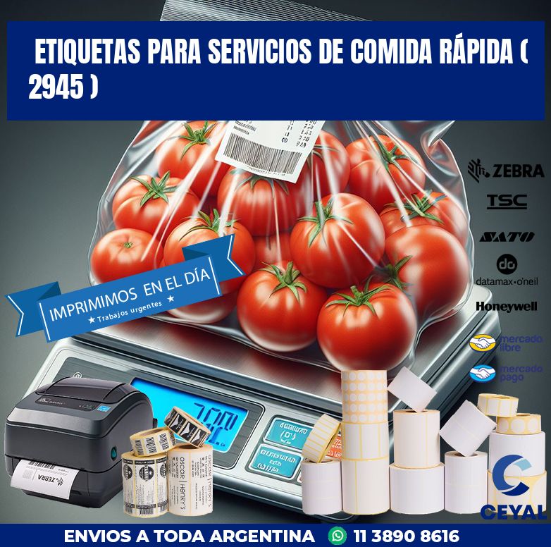 ETIQUETAS PARA SERVICIOS DE COMIDA RÁPIDA ( 2945 )
