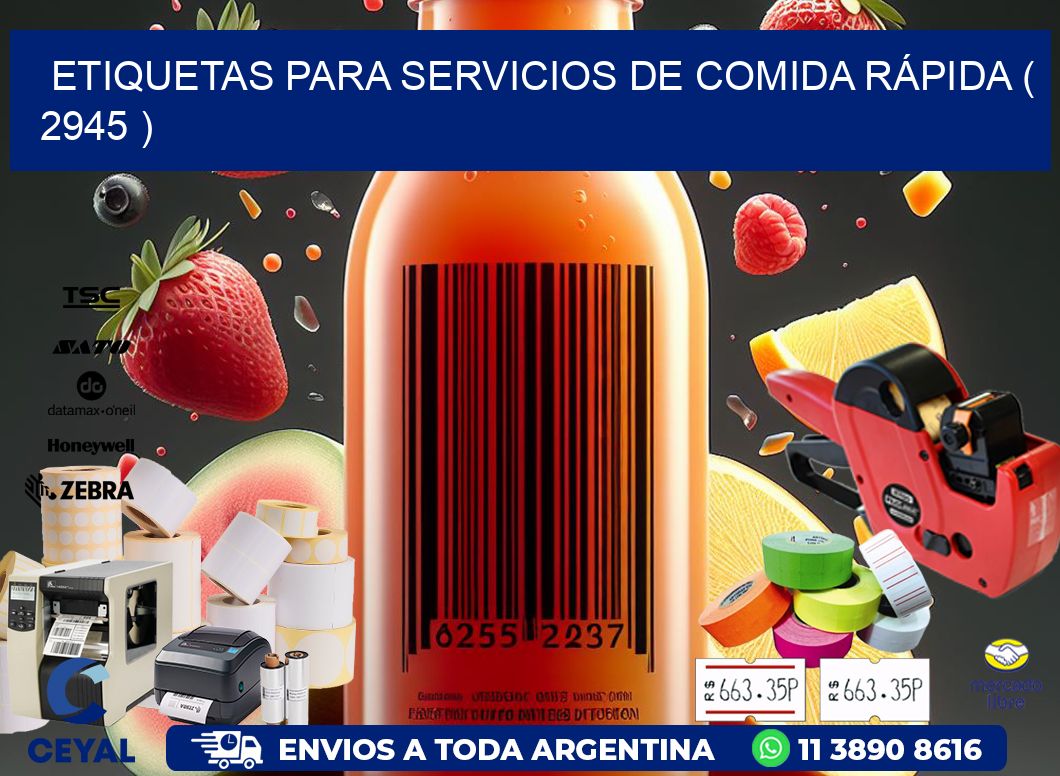 ETIQUETAS PARA SERVICIOS DE COMIDA RÁPIDA ( 2945 )