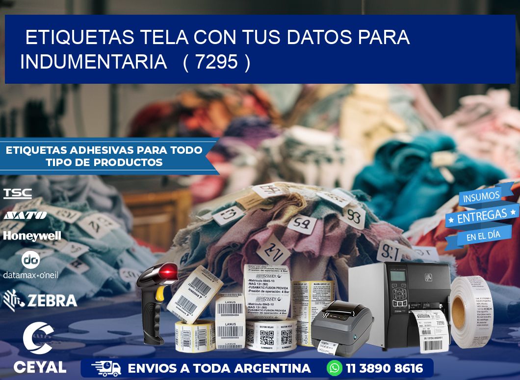 ETIQUETAS TELA CON TUS DATOS PARA INDUMENTARIA   ( 7295 )