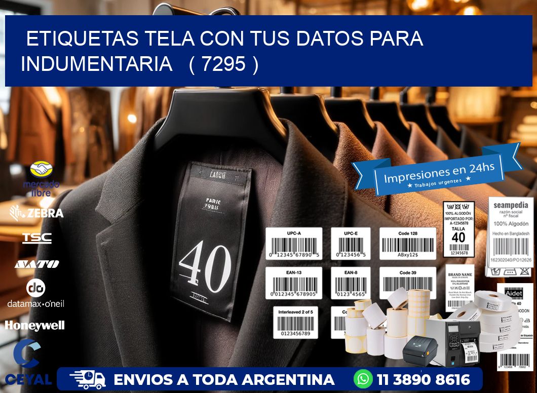 ETIQUETAS TELA CON TUS DATOS PARA INDUMENTARIA   ( 7295 )
