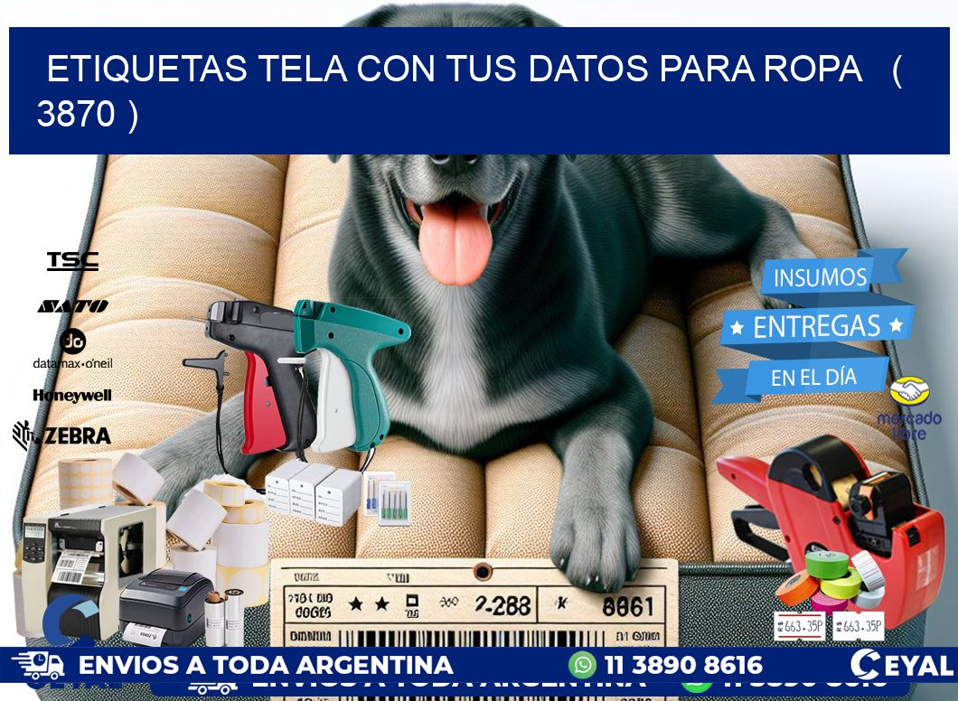 ETIQUETAS TELA CON TUS DATOS PARA ROPA   ( 3870 )