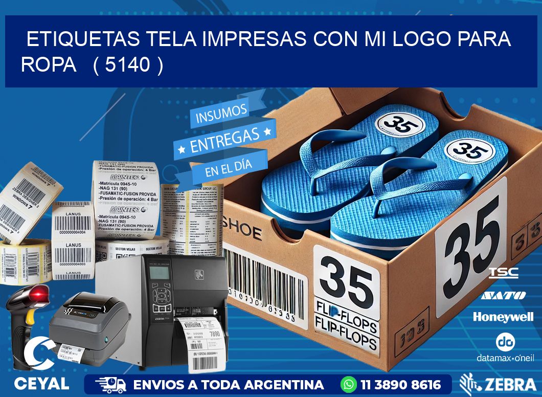 ETIQUETAS TELA IMPRESAS CON MI LOGO PARA ROPA   ( 5140 )