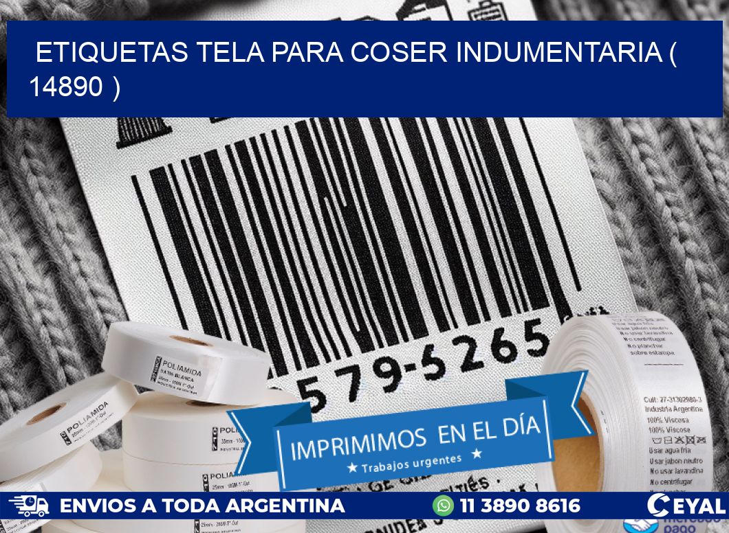 ETIQUETAS TELA PARA COSER INDUMENTARIA ( 14890 )