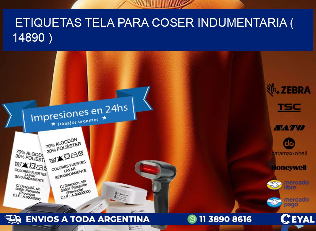 ETIQUETAS TELA PARA COSER INDUMENTARIA ( 14890 )