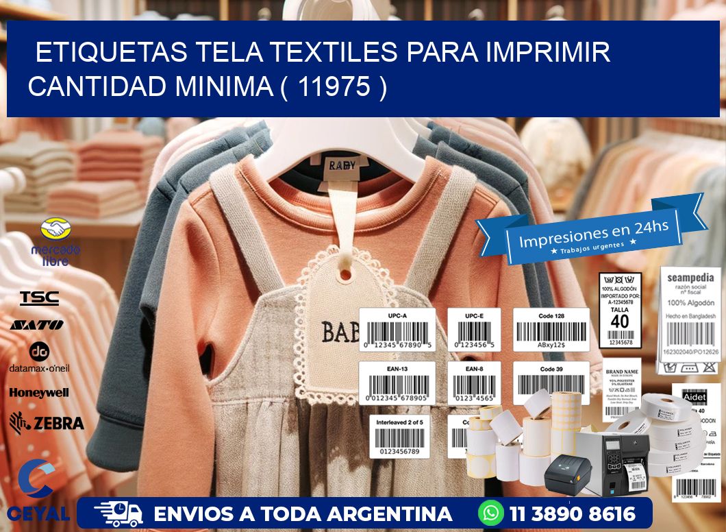 ETIQUETAS TELA TEXTILES PARA IMPRIMIR CANTIDAD MINIMA ( 11975 )