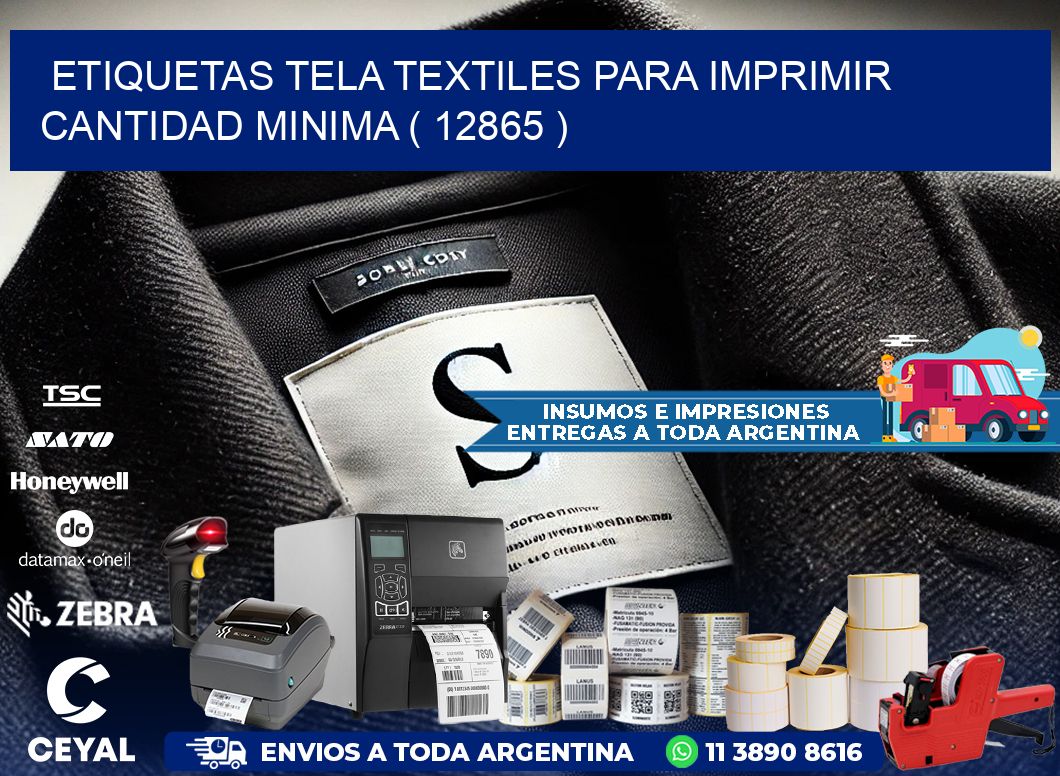 ETIQUETAS TELA TEXTILES PARA IMPRIMIR CANTIDAD MINIMA ( 12865 )