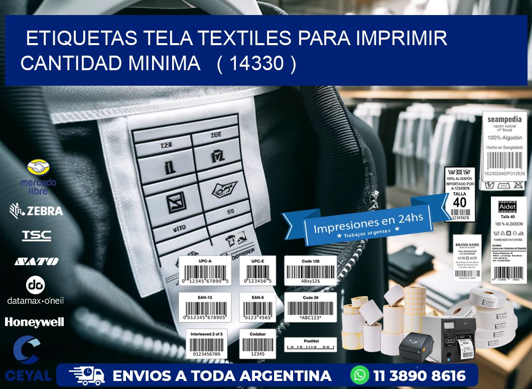 ETIQUETAS TELA TEXTILES PARA IMPRIMIR CANTIDAD MINIMA   ( 14330 )