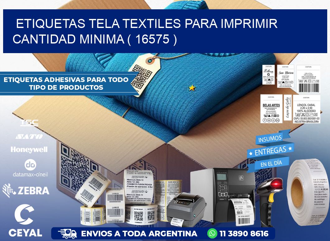 ETIQUETAS TELA TEXTILES PARA IMPRIMIR CANTIDAD MINIMA ( 16575 )