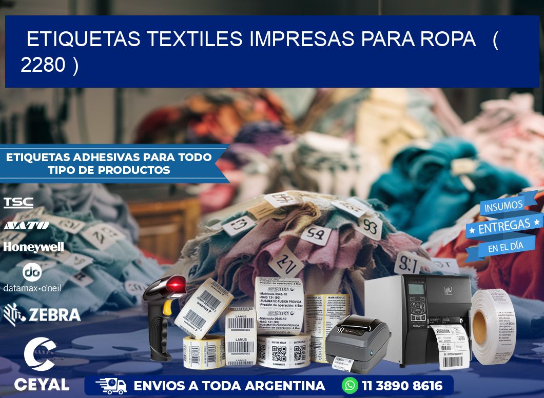 ETIQUETAS TEXTILES IMPRESAS PARA ROPA   ( 2280 )
