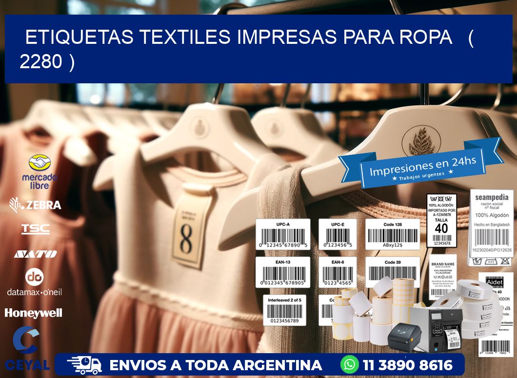 ETIQUETAS TEXTILES IMPRESAS PARA ROPA   ( 2280 )