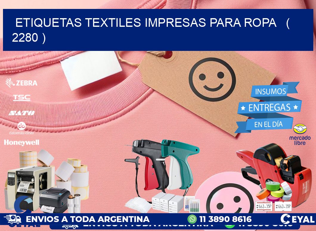 ETIQUETAS TEXTILES IMPRESAS PARA ROPA   ( 2280 )