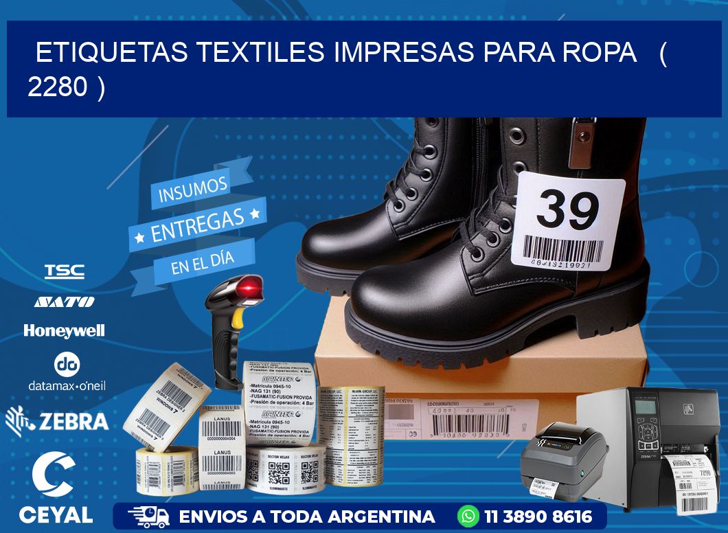 ETIQUETAS TEXTILES IMPRESAS PARA ROPA   ( 2280 )