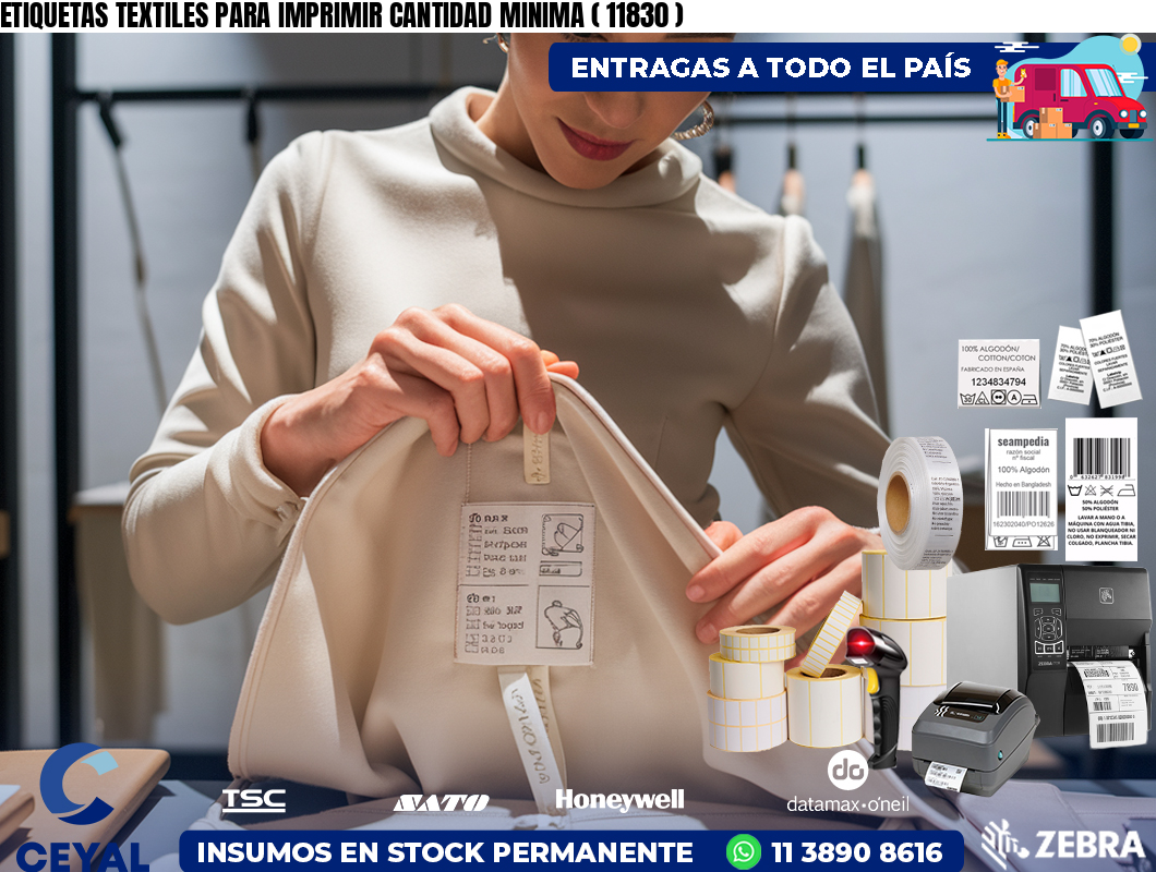 ETIQUETAS TEXTILES PARA IMPRIMIR CANTIDAD MINIMA ( 11830 )