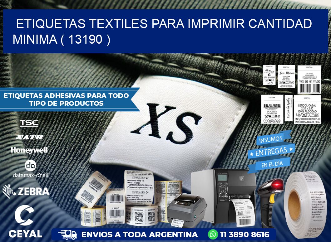 ETIQUETAS TEXTILES PARA IMPRIMIR CANTIDAD MINIMA ( 13190 )