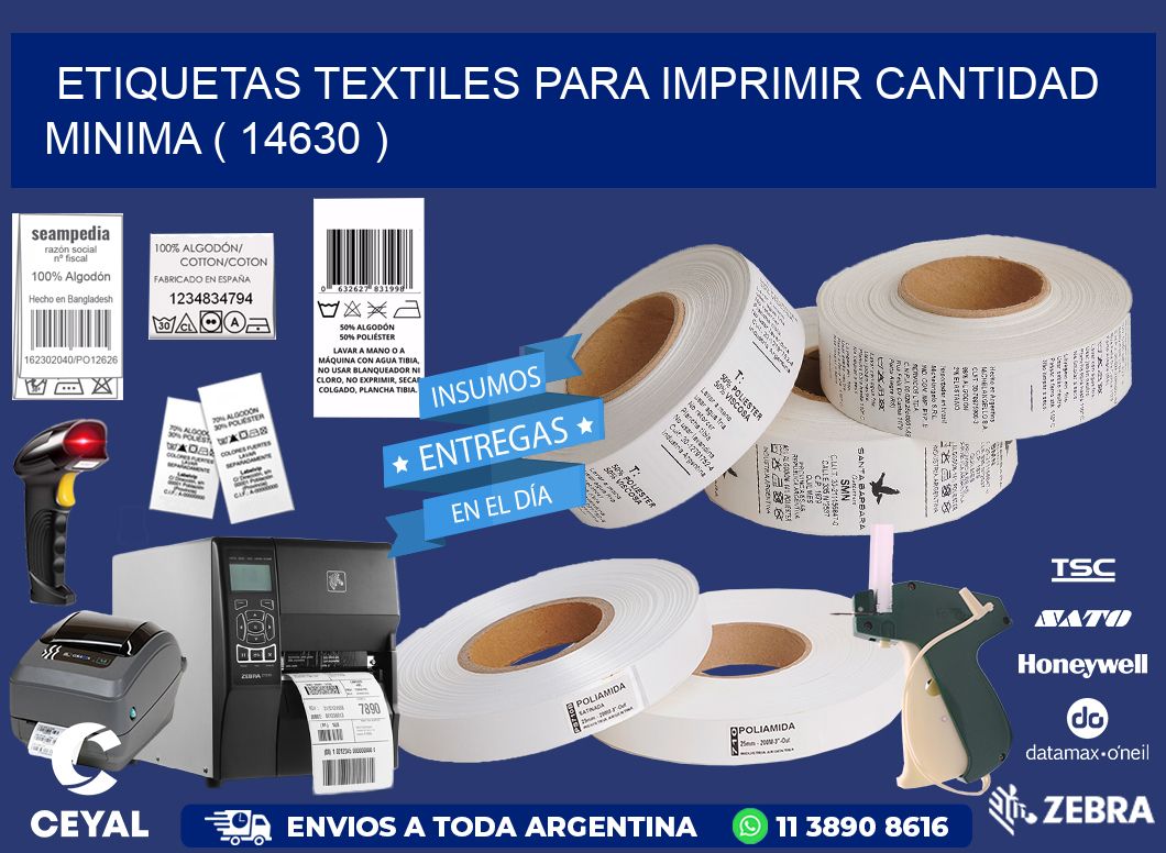 ETIQUETAS TEXTILES PARA IMPRIMIR CANTIDAD MINIMA ( 14630 )