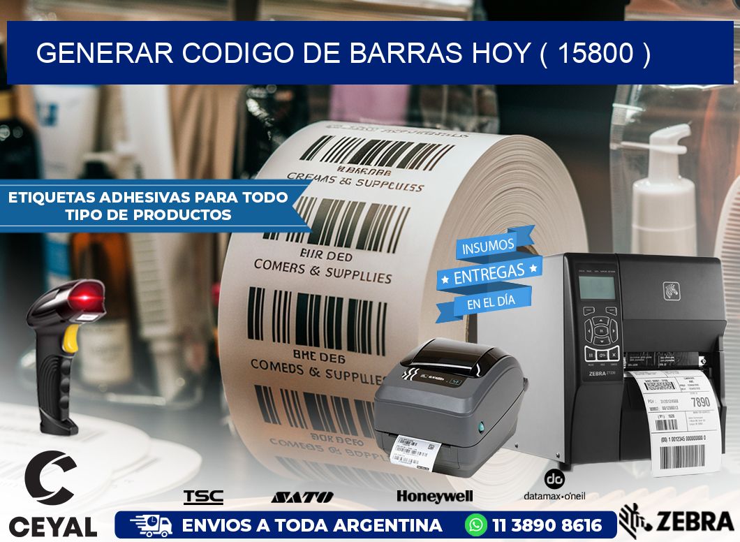 GENERAR CODIGO DE BARRAS HOY ( 15800 )