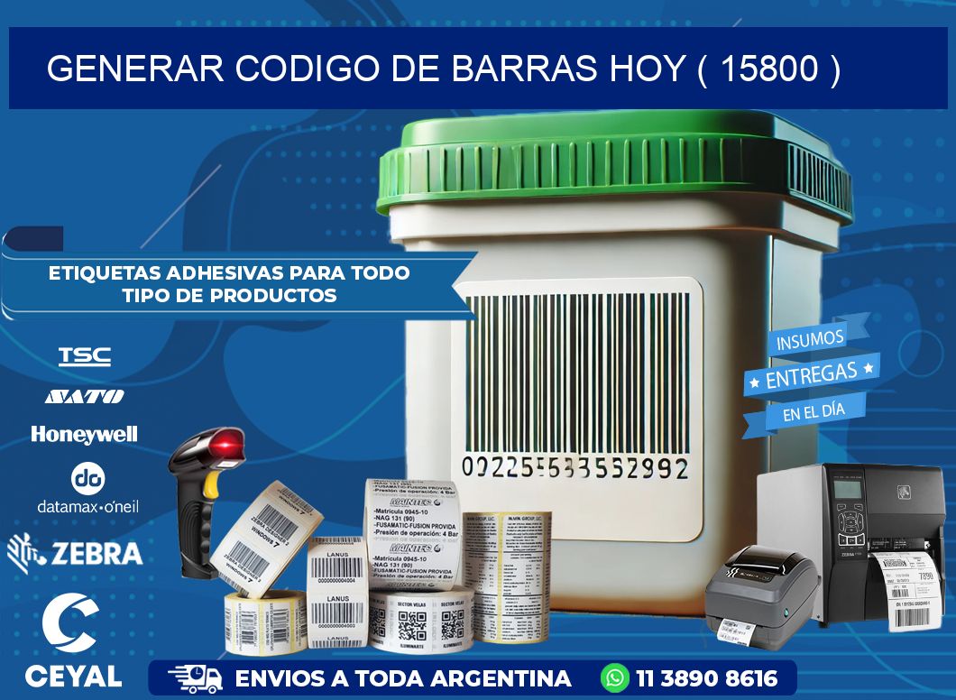 GENERAR CODIGO DE BARRAS HOY ( 15800 )