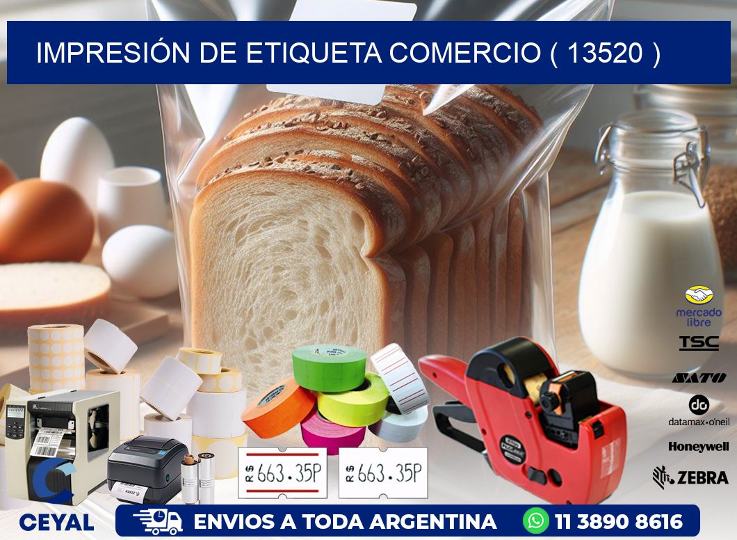 IMPRESIÓN DE ETIQUETA COMERCIO ( 13520 )