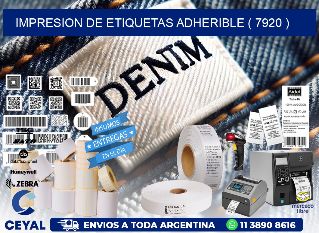 IMPRESION DE ETIQUETAS ADHERIBLE ( 7920 )