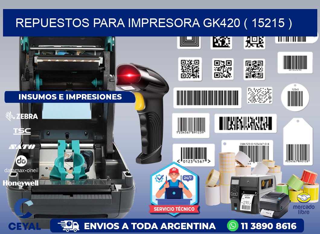 REPUESTOS PARA IMPRESORA GK420 ( 15215 )