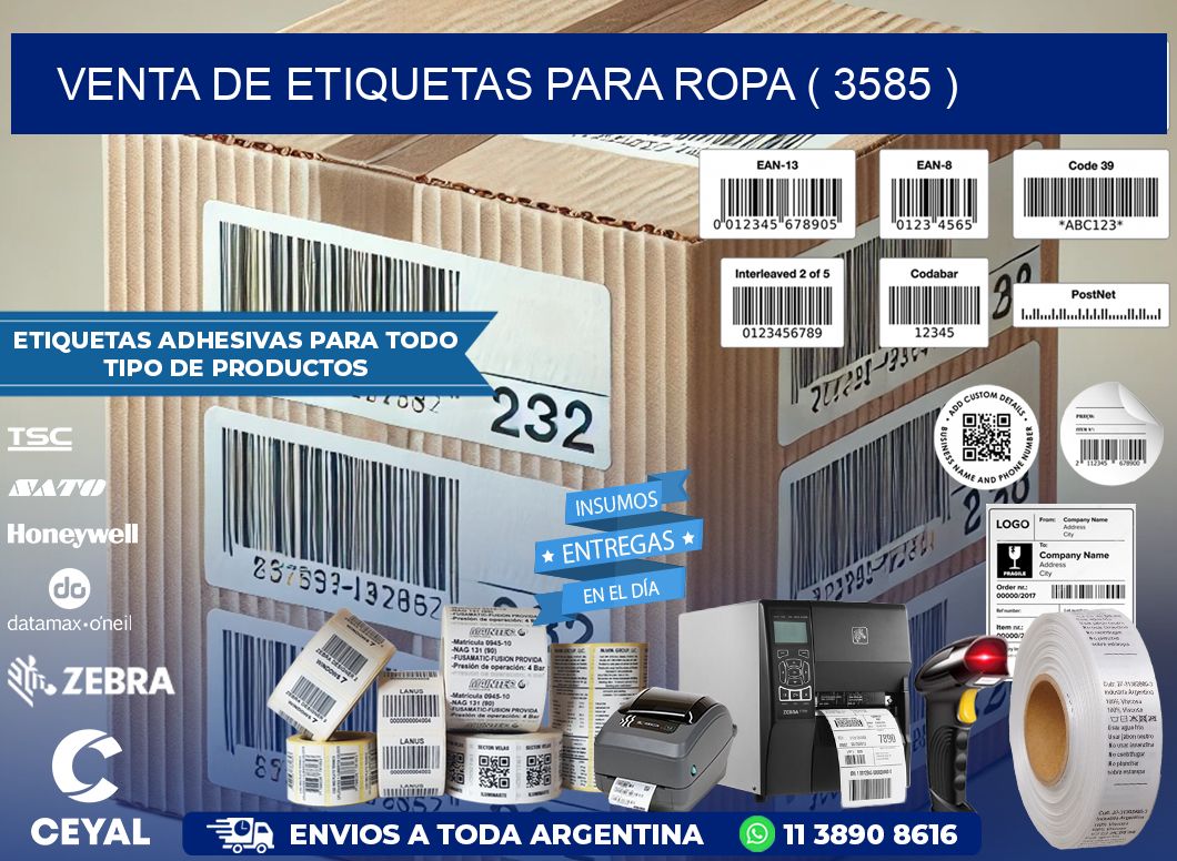 VENTA DE ETIQUETAS PARA ROPA ( 3585 )